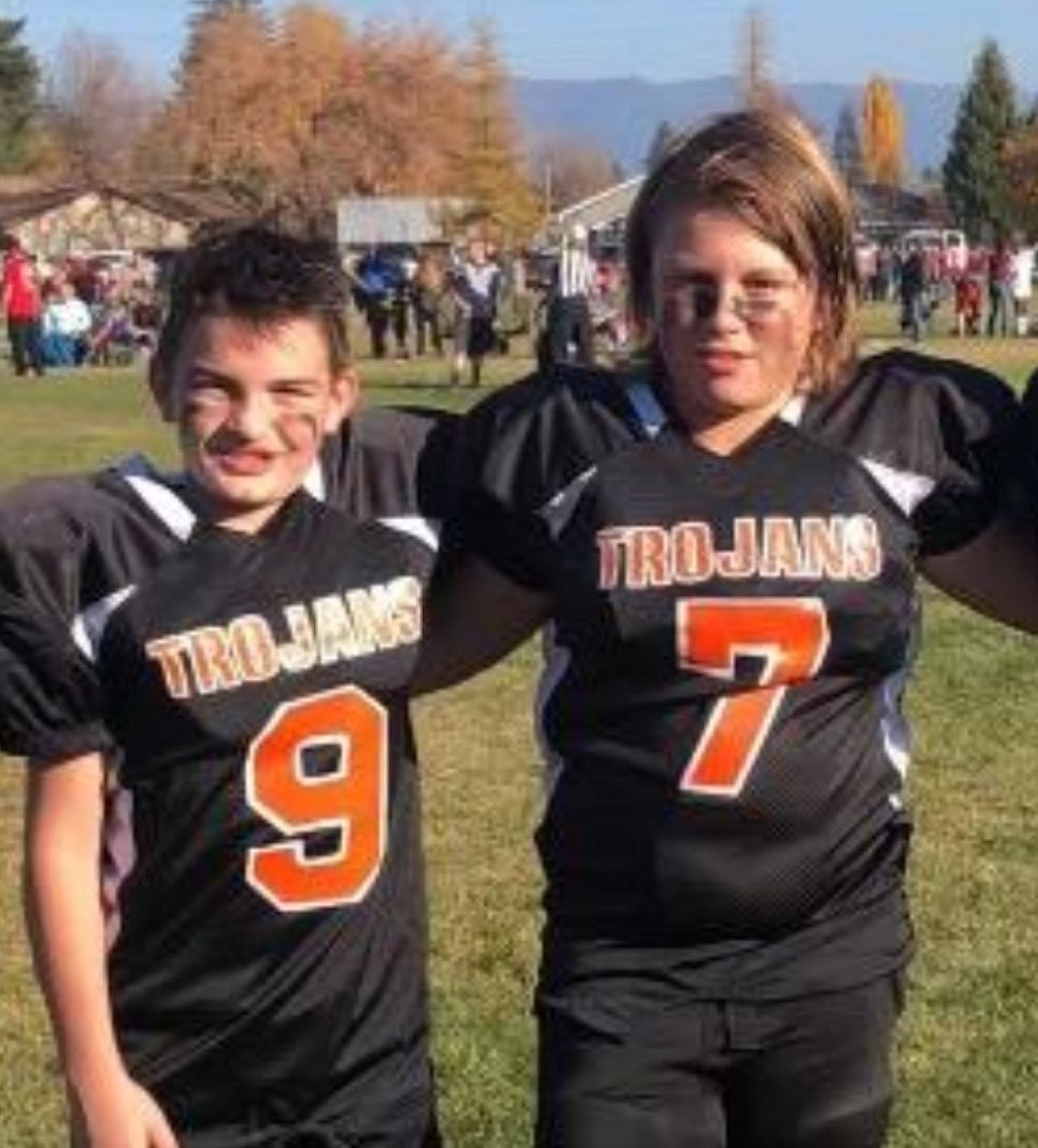 Courtesy photo
Isaac, left, and his cousin Canon McKeown after a fifth grade Junior Tackle game.