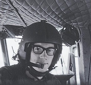 A young Glenn Knight serving as a medic aboard an Operation Dustoff helicopter. Knight flew about 600 missions over Vietnam, rescuing wounded soldiers.