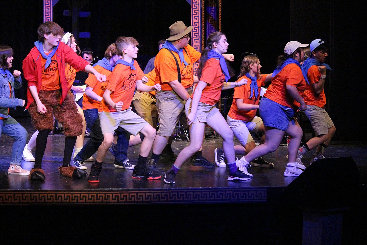 Campers at Camp HalfBlood gear up for battle in the Moses Lake High School production of “The Lightning Thief.”