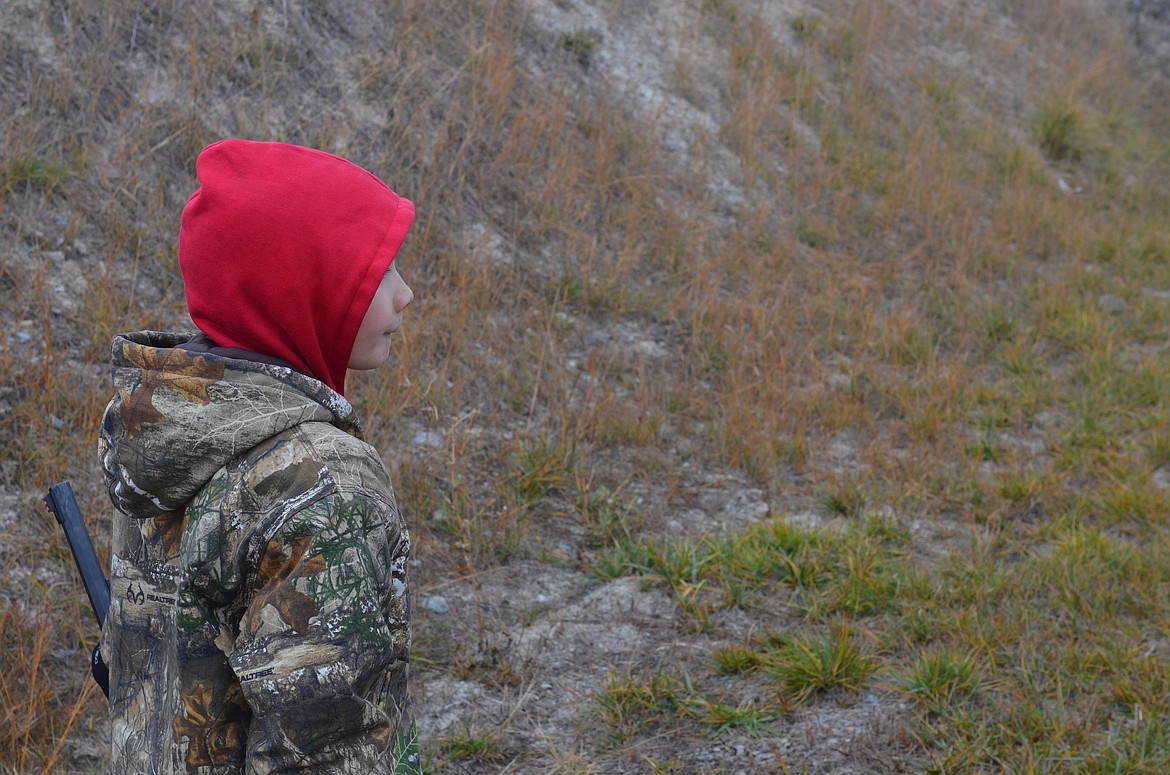 Youngster waits his turn at Fort Connah's Turkey Shoot last Saturday. (Kristi Niemeyer/Leader)