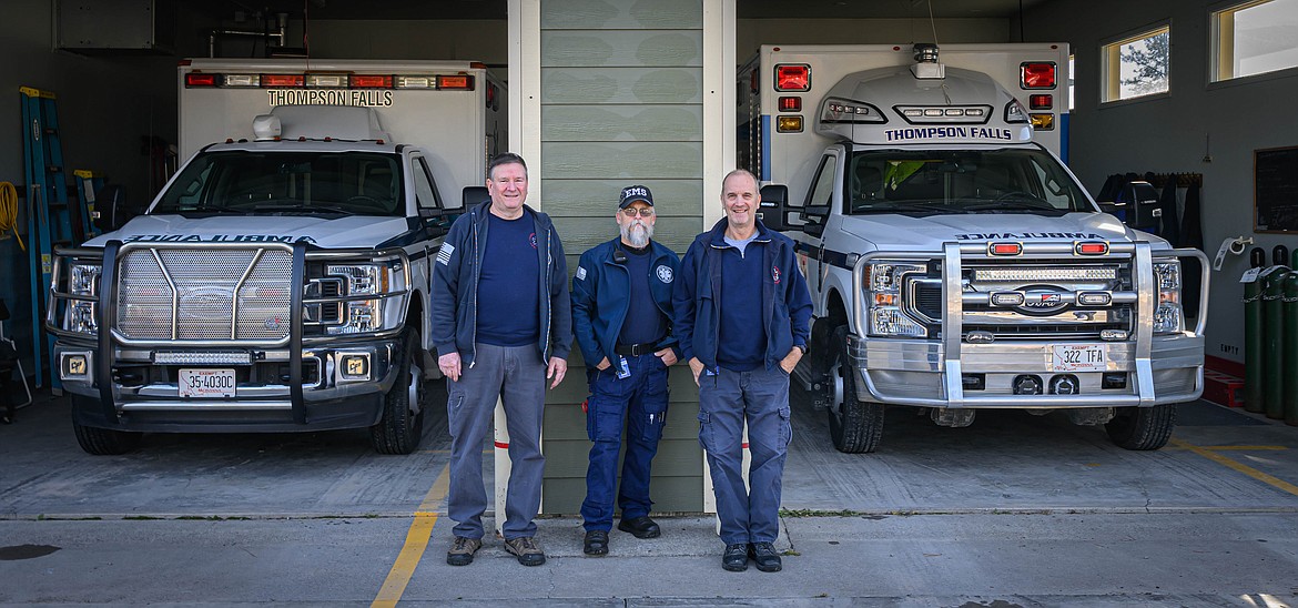Thompson Fall Ambulance volunteers Tim Cox, Scott Eldridge and Pete Milne. (Tracy Scott/Valley Press)