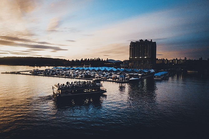 Guests enjoy an evening cruise on Lake Coeur d'Alene.