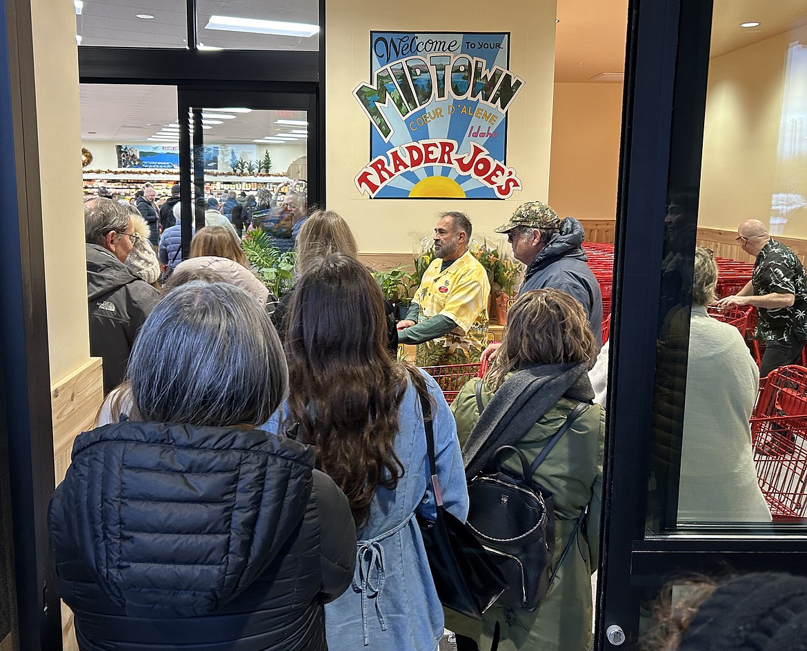 Customer file into Trader Joe's in Coeur d'Alene on Tuesday.