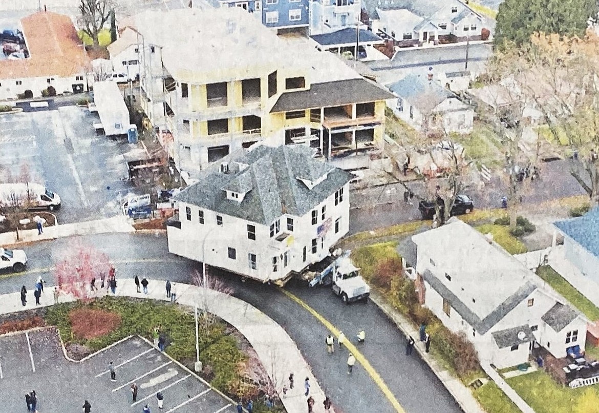 In 2019, the J.C. White House is moved to the base of Tubbs Hill.