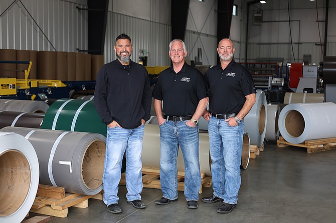 Metal America owners Shawn and Justin Sternberg and General Manager Frank Shiene recently announced the formation of the new metal coiling and forming facility and trim shop in Post Falls.