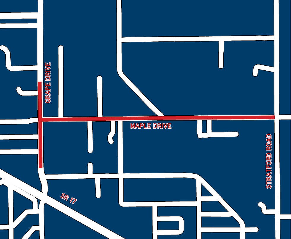 Sections of Maple Drive and Grape Drive will be rebuilt in 2025, according to the draft plan released by the Washington Department of Transportation.