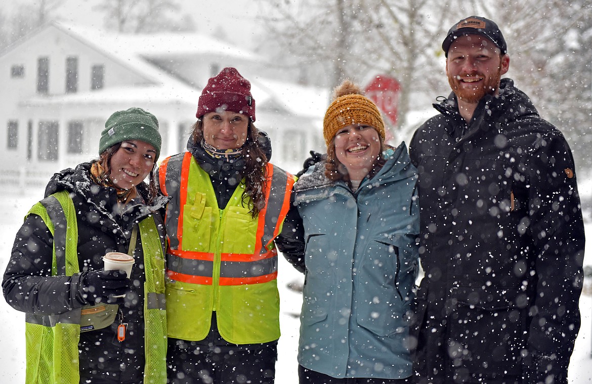 Whitefish's winter decorations were installed Sunday, Nov. 24, with help from several volunteers. (Julie Engler/Whitefish Pilot)