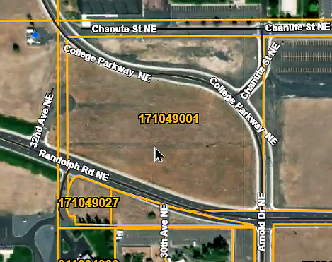 Possible parcel of land where Grant County will build the new morgue. The site is located between Ephrata and Moses Lake near Big Bend Community College.