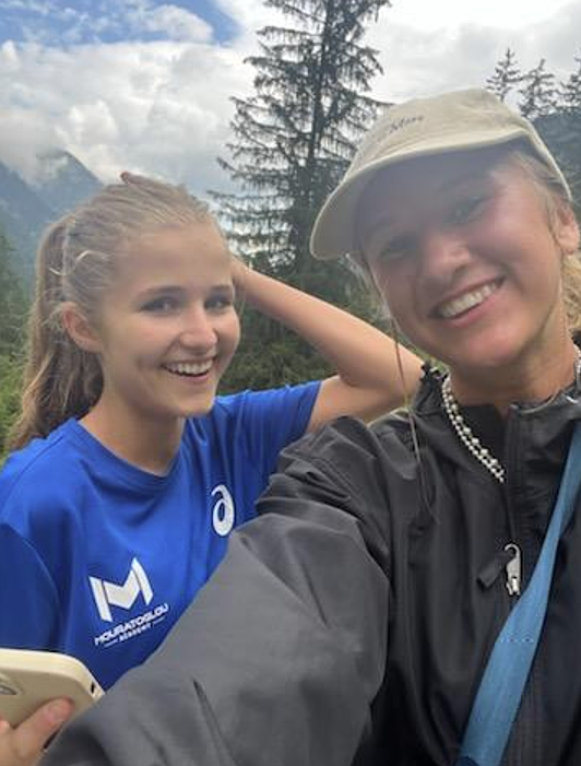 Rathdrum's Jacqueline Gallus, right, is seen with her host sister, Vivianne Gymlüy, during an Aug. 2 hike in Weisstannen, Switzerland.