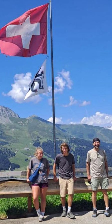 Jacqueline Gallus, left, stands for a photo Aug. 6 with host brother Yannick Gymlüy and host dad Jergan Gymlüy in Lenzerheide, Switzerland, during a trip through Rotary Youth Exchange. Program coordinators are hoping more North Idaho students take advantage of the experience in upcoming school years.