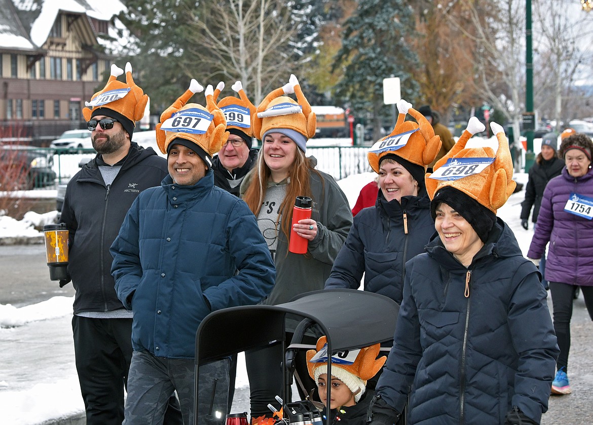 Well over 1,000 people participated in the North Valley Food Bank's 15th Annual Whitefish Turkey Trot on Thursday, Nov. 28. (Kelsey Evans/Whitefish Pilot)