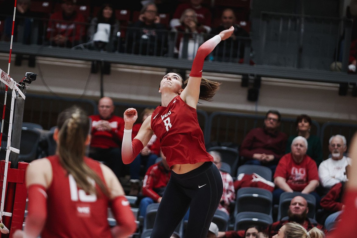 ASHLEY DAVIS/WSU Athletics
Washington State volleyball senior Katy Ryan, the former Lakeland High star, leads the Cougars in kills this season.