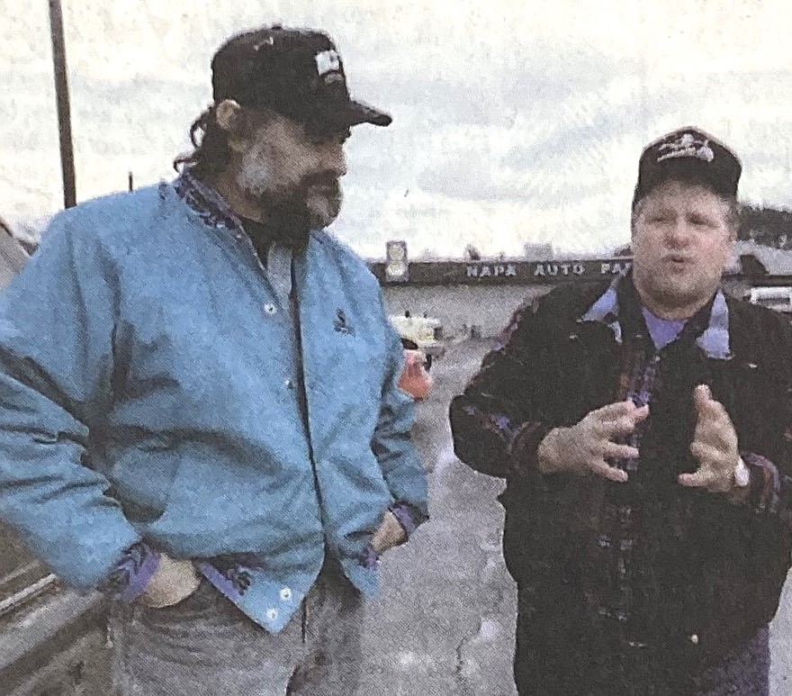 In 1994, Ken Schultz of Newport, Wash., left, thanks “Good Samaritan” Danny Jeffries of Coeur d’Alene.