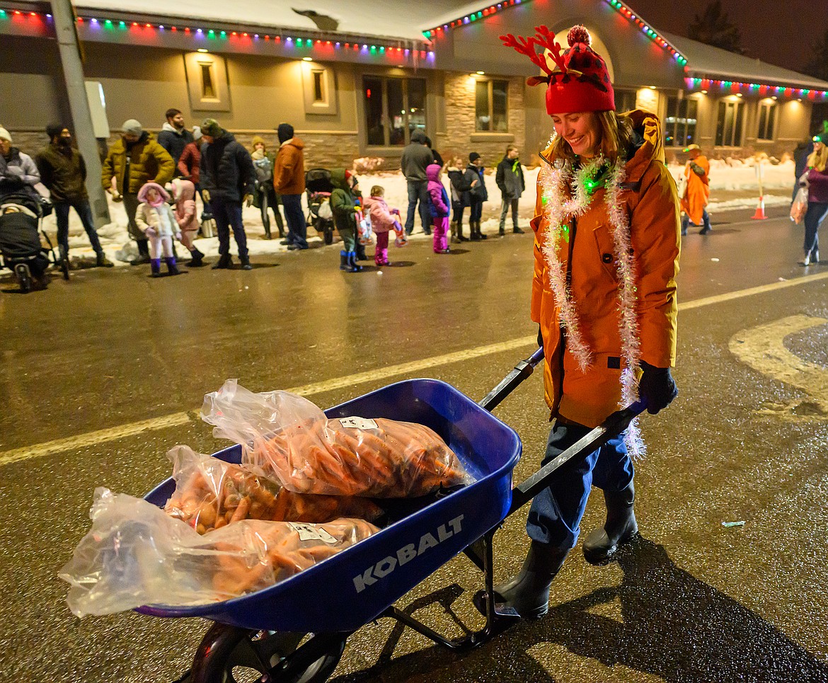 Most floats handed out candy. Land to Hand handed out carrots.