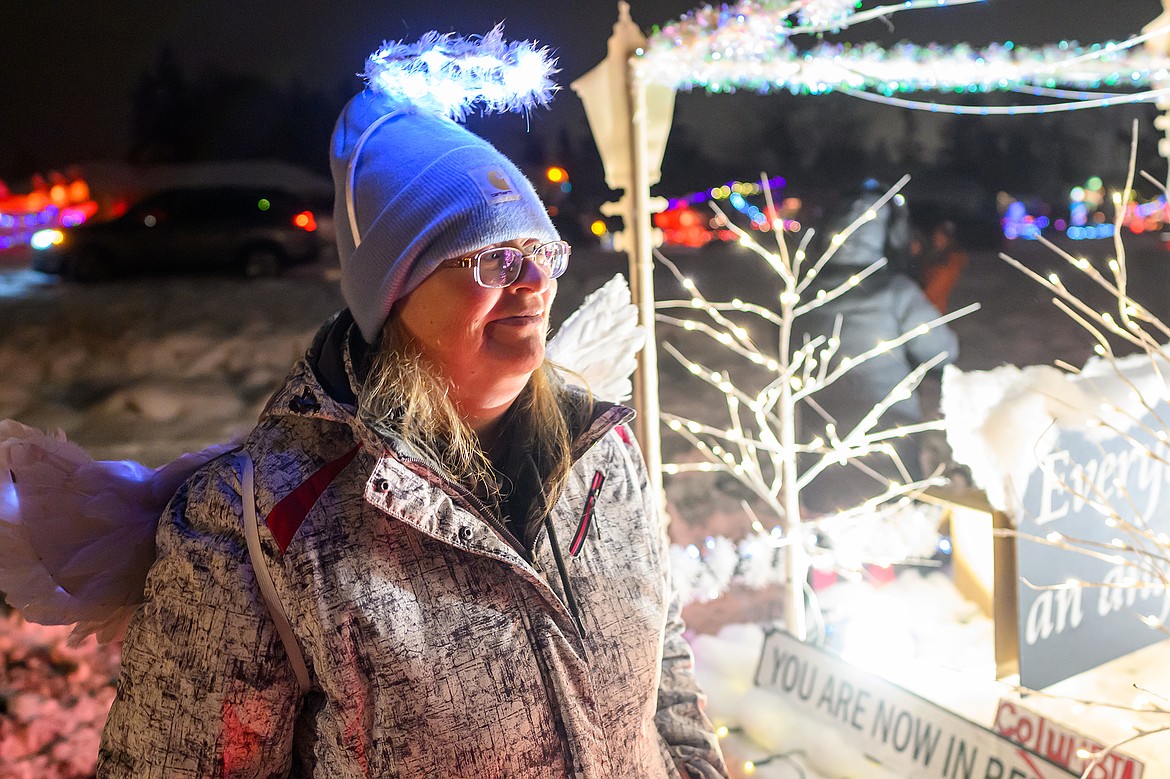 Wendy Nordtome admires the Freedom bank float.