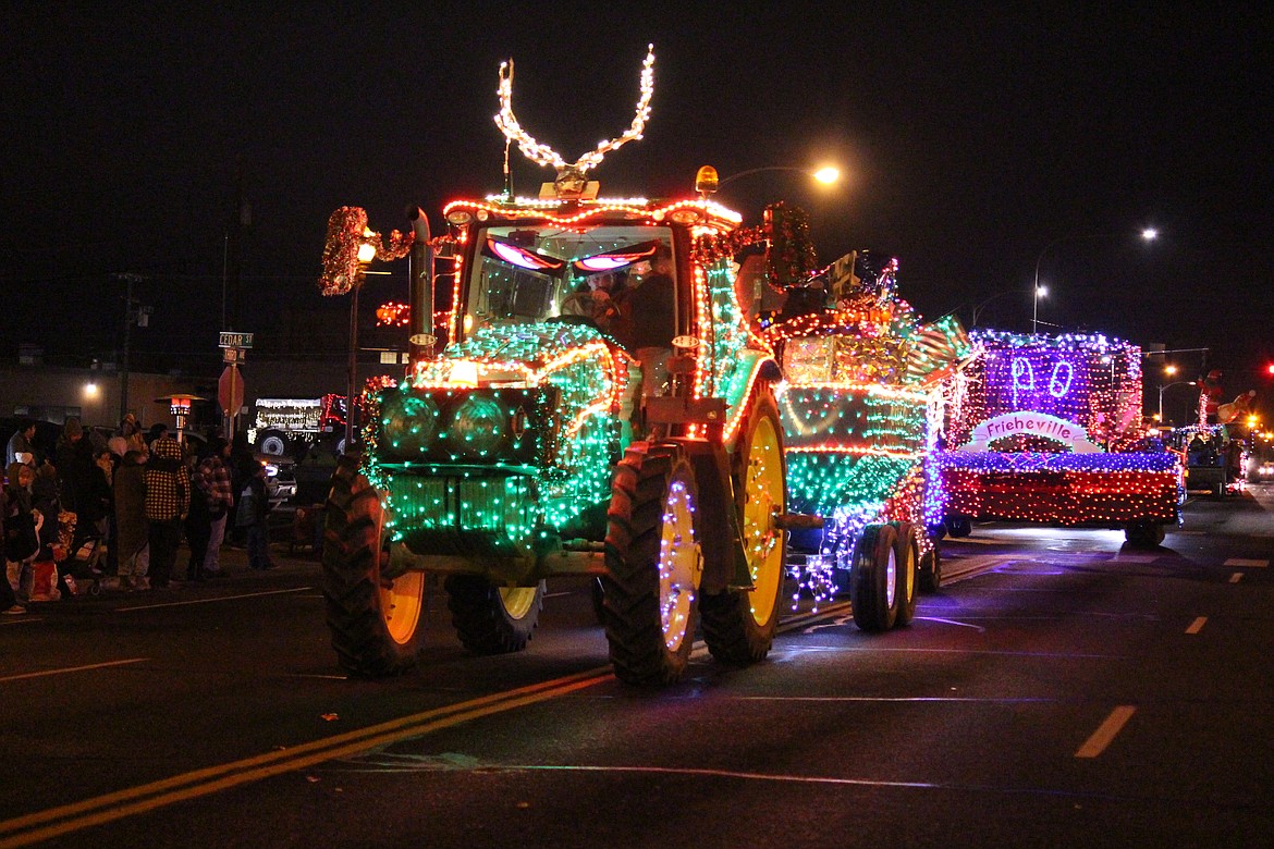 Tractors decked out in lights filled the Ag Parade route through Moses Lake.