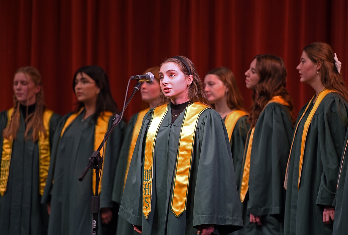 Scarlet Burke at the Whitefish High School choir winter concert. (Kelsey Evans/Whitefish Pilot)