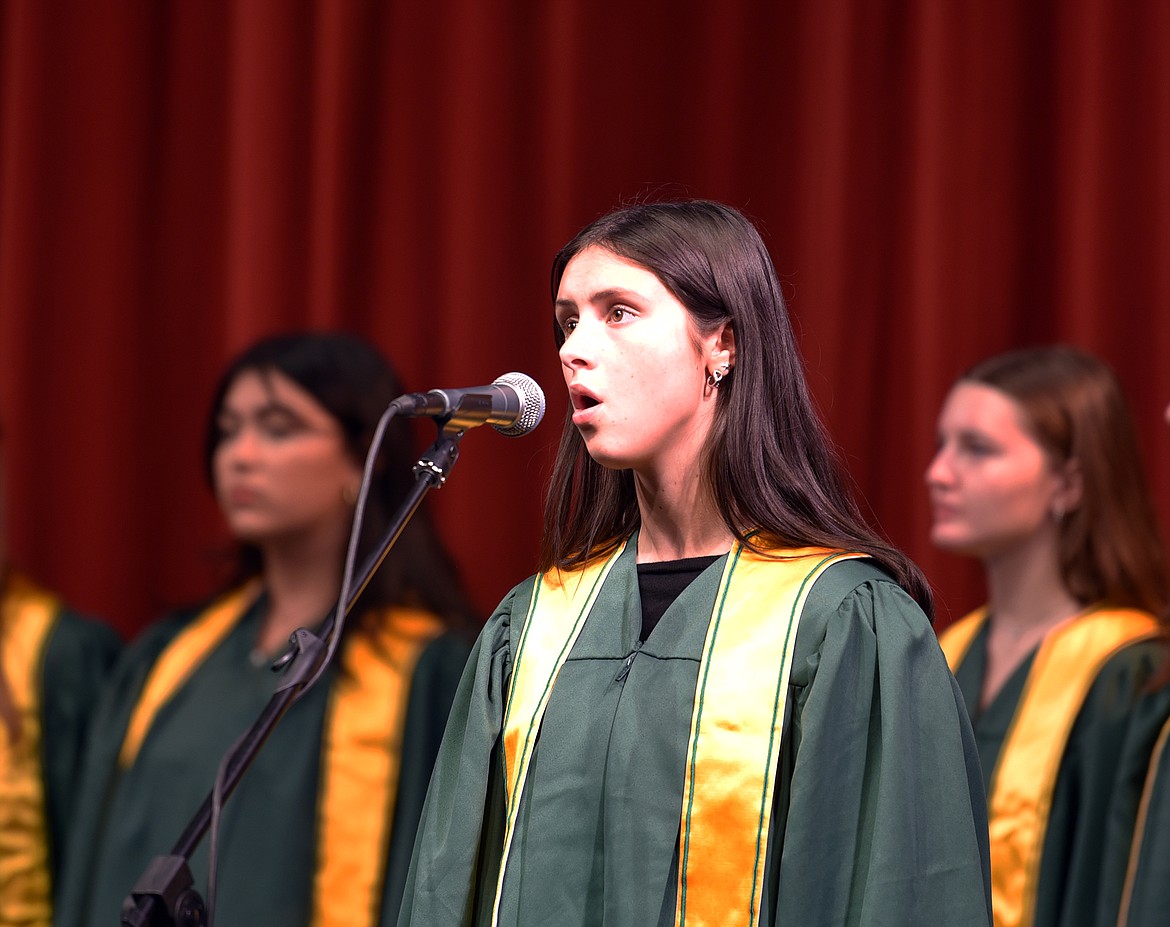 Iona Sarraille at the Whitefish High School choir winter concert. (Kelsey Evans/Whitefish Pilot)