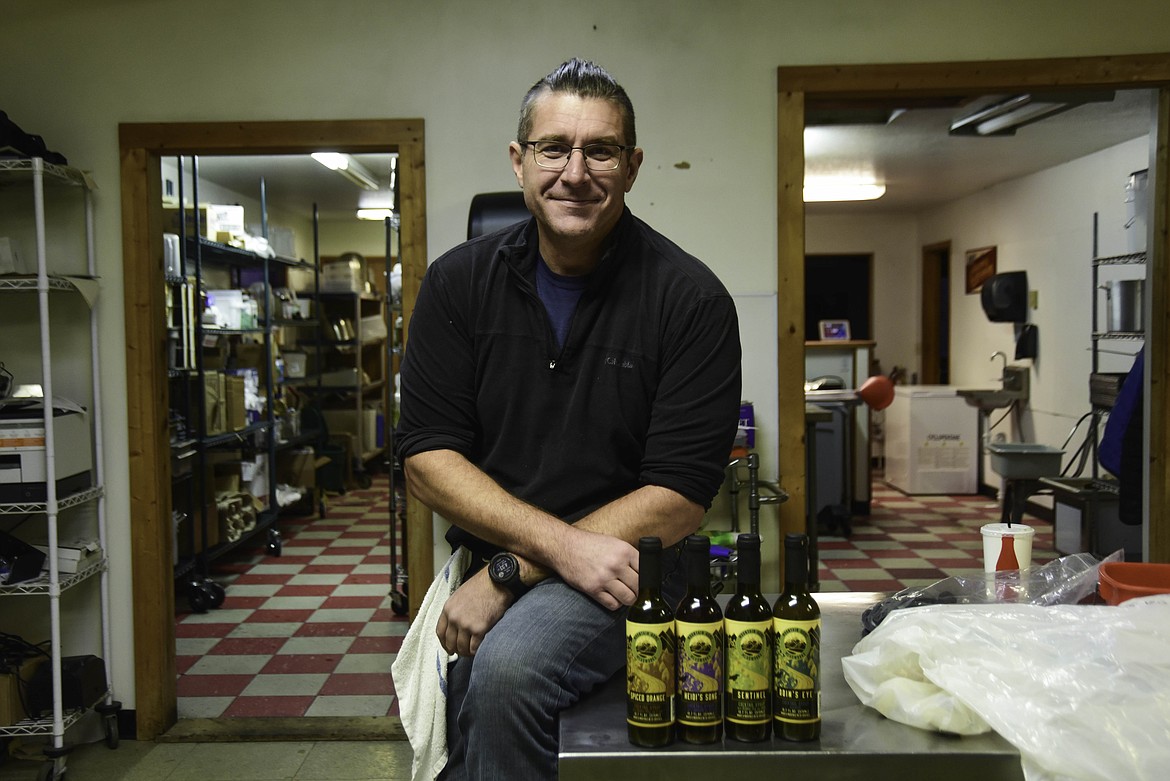 Doug Satterly owns Mountain Home Meadworks, a local cocktail and mocktail syrup company that opened last year. (Kate Heston/Daily Inter Lake)