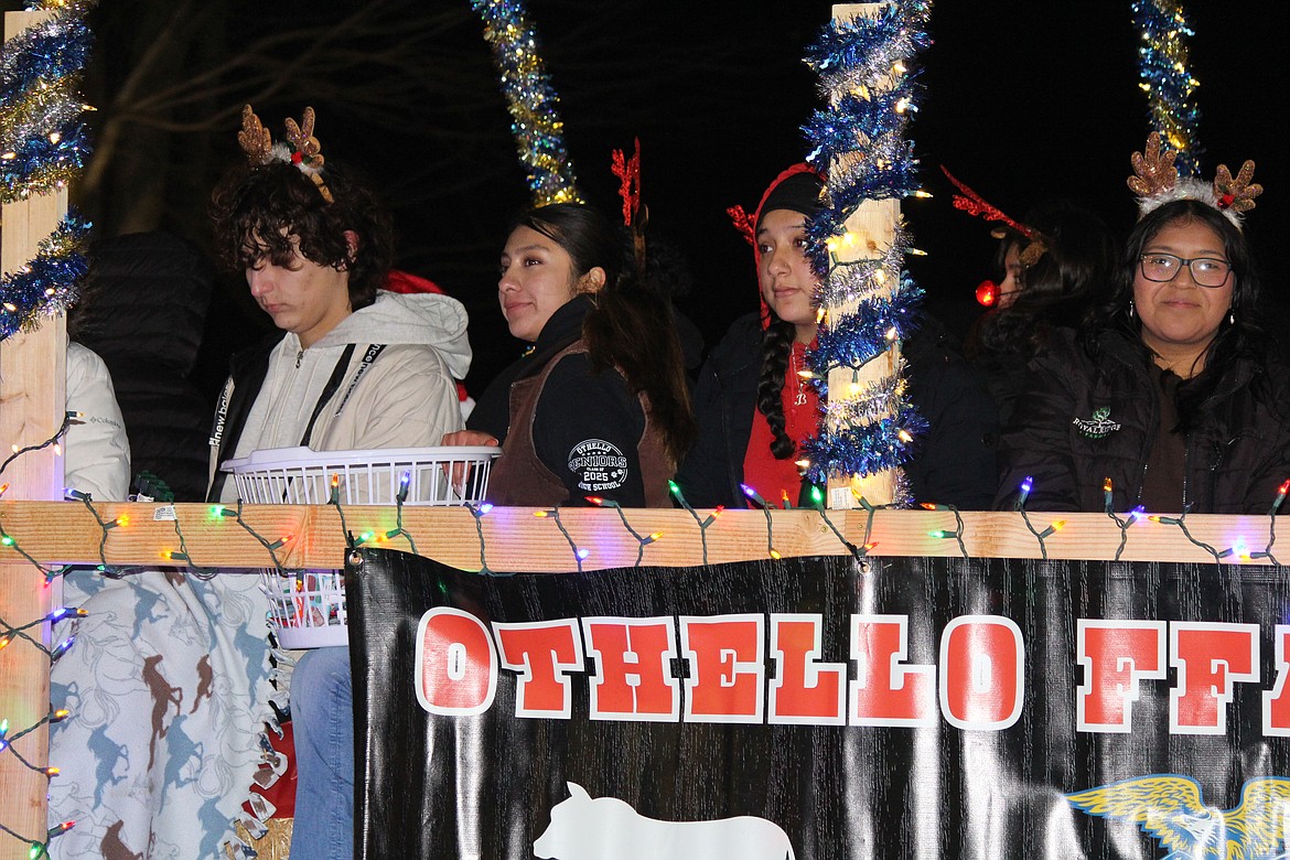 The Othello High School future Farmers of America group was among the entries in the Othello Christmas parade.