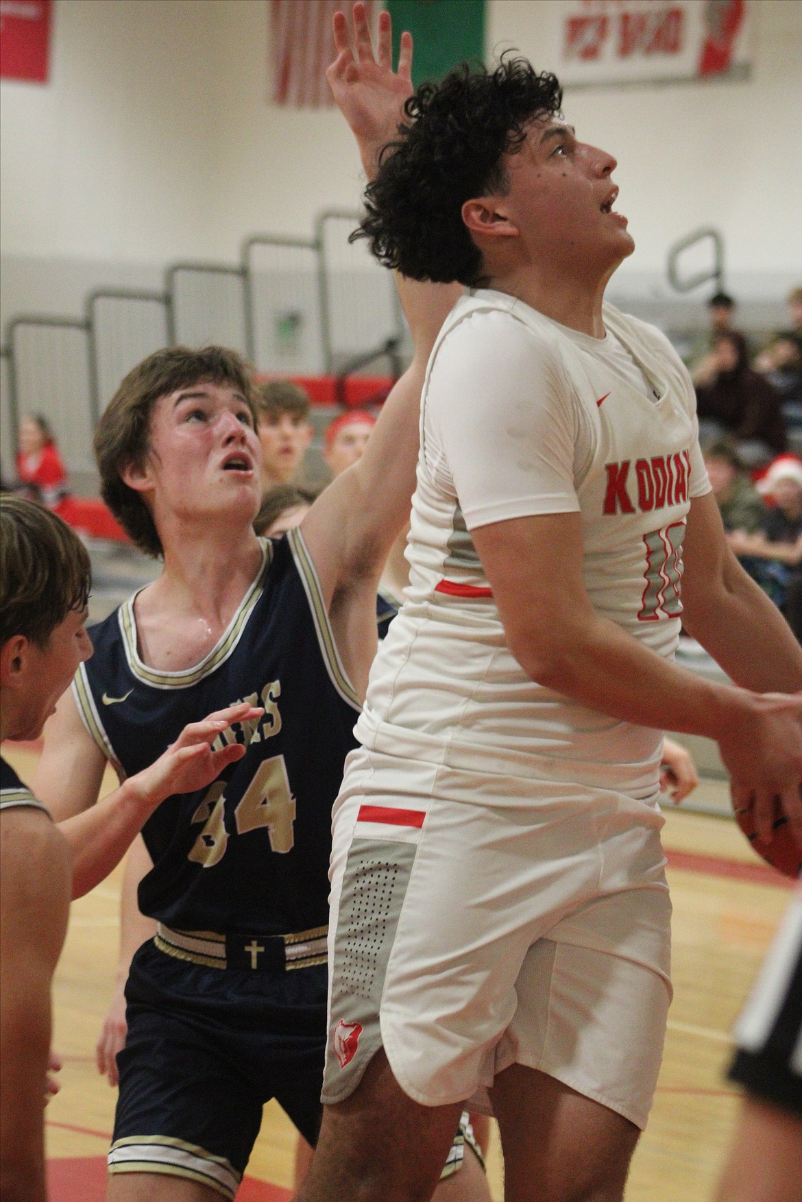 MLCA/CCS sophomore Kevin Jorgensen (34) defends against a Cascade (Leavenworth) player during Monday’s win over the Kodiaks.