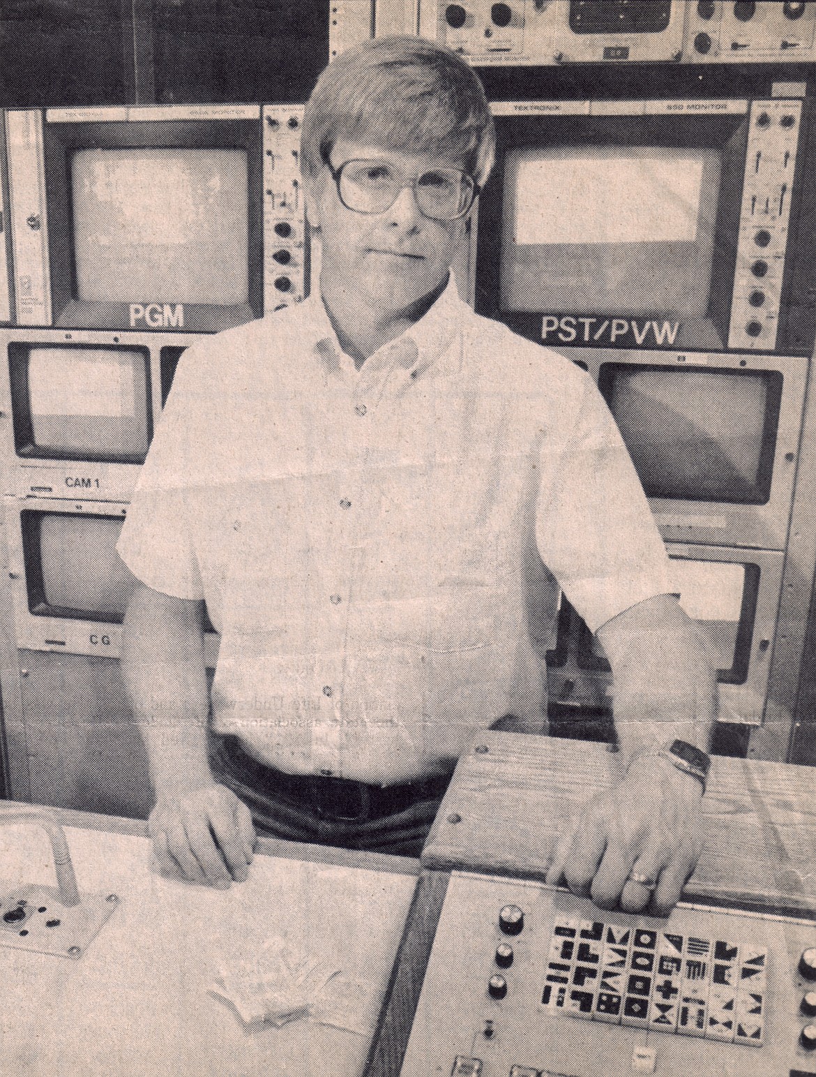 Jack Hyyppa, Montana PBS’ first general manager, is pictured in the studio during KUSM’s second year on the air.