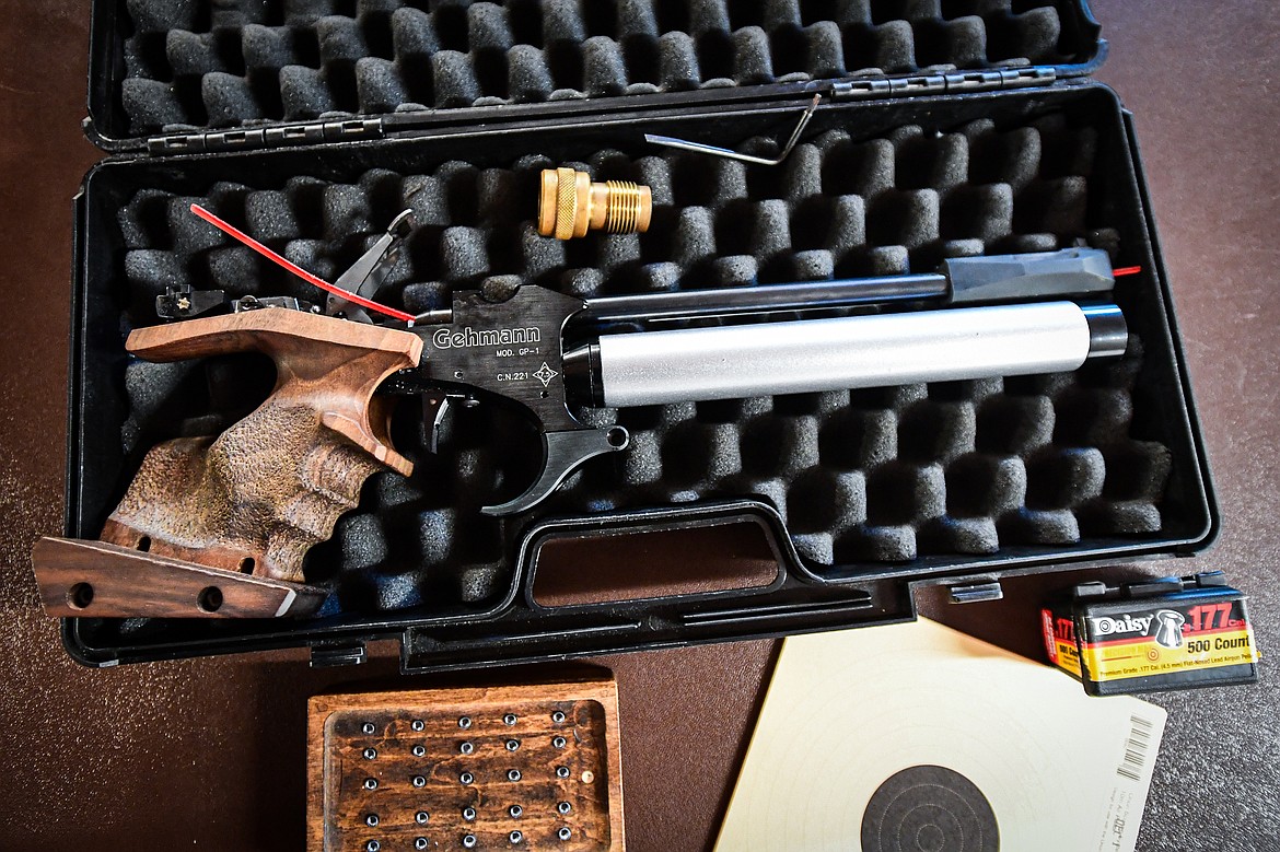 A Gehmann GP-1 Match Air Pistol at Flathead 4-H Shooting Sports on Thursday, Dec. 12. (Casey Kreider/Daily Inter Lake)