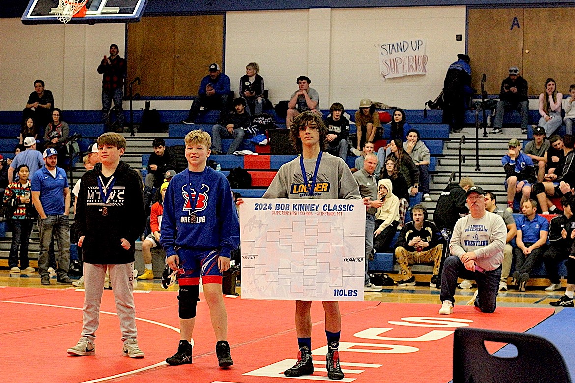 Libby's Tristin Rogers won the 110-pound weight class at the Bob Kinney Classic Saturday, Dec. 14, 2024, in Superior. (Photo courtesy Don Matson)