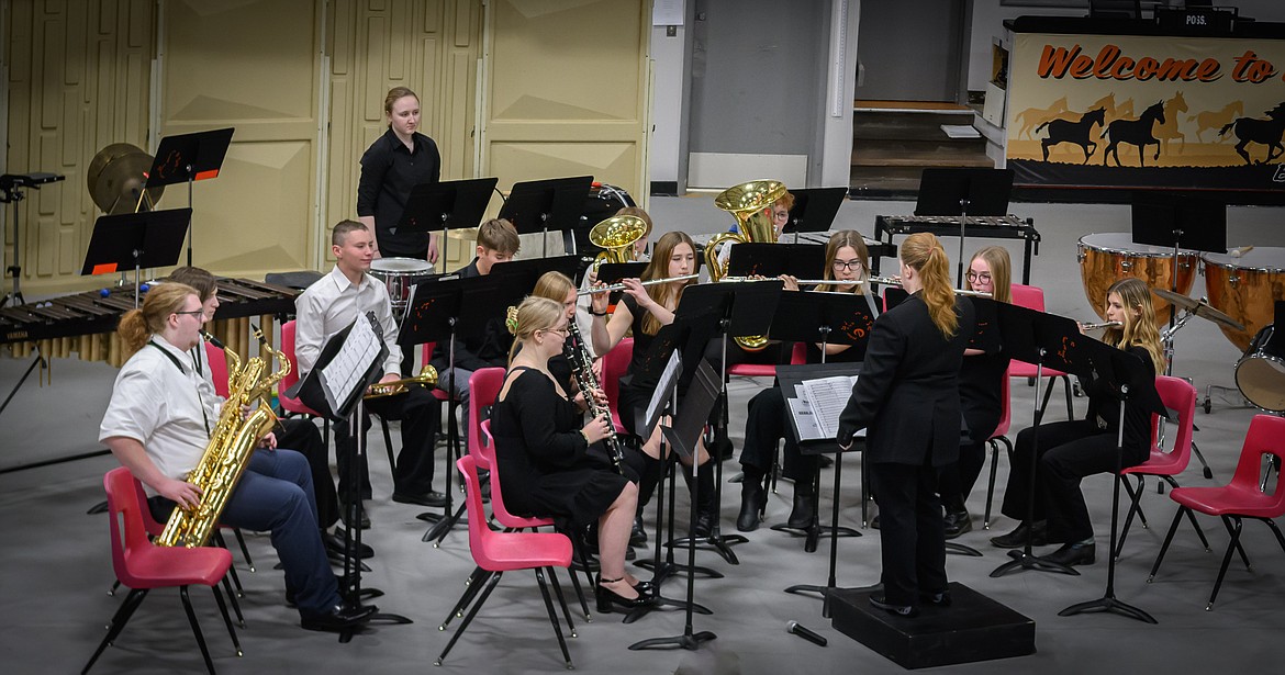 The Plains High School Band during the annual Christmas Concert. (Tracy Scott/Valley Press)