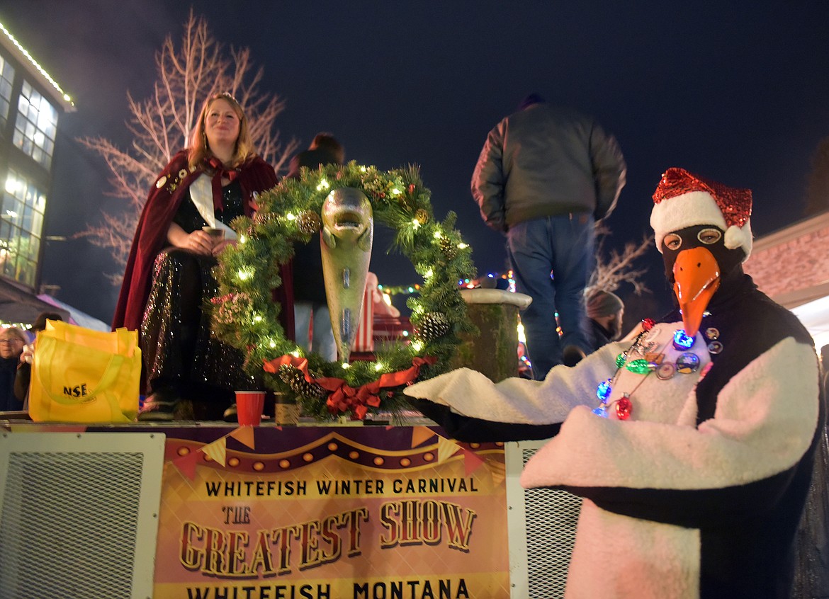 Posing with Carnival royalty. (Kelsey Evans/Whitefish Pilot)