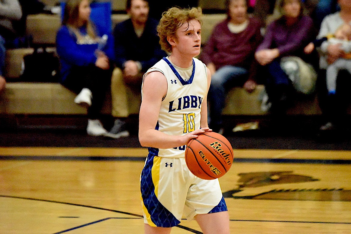 Libby's Ryan Beagle helped lead the Loggers basketball team to a 50-35 win Tuesday, Dec. 18, 2024, scoring 10 points. (Scott Shindledecker/The Western News)