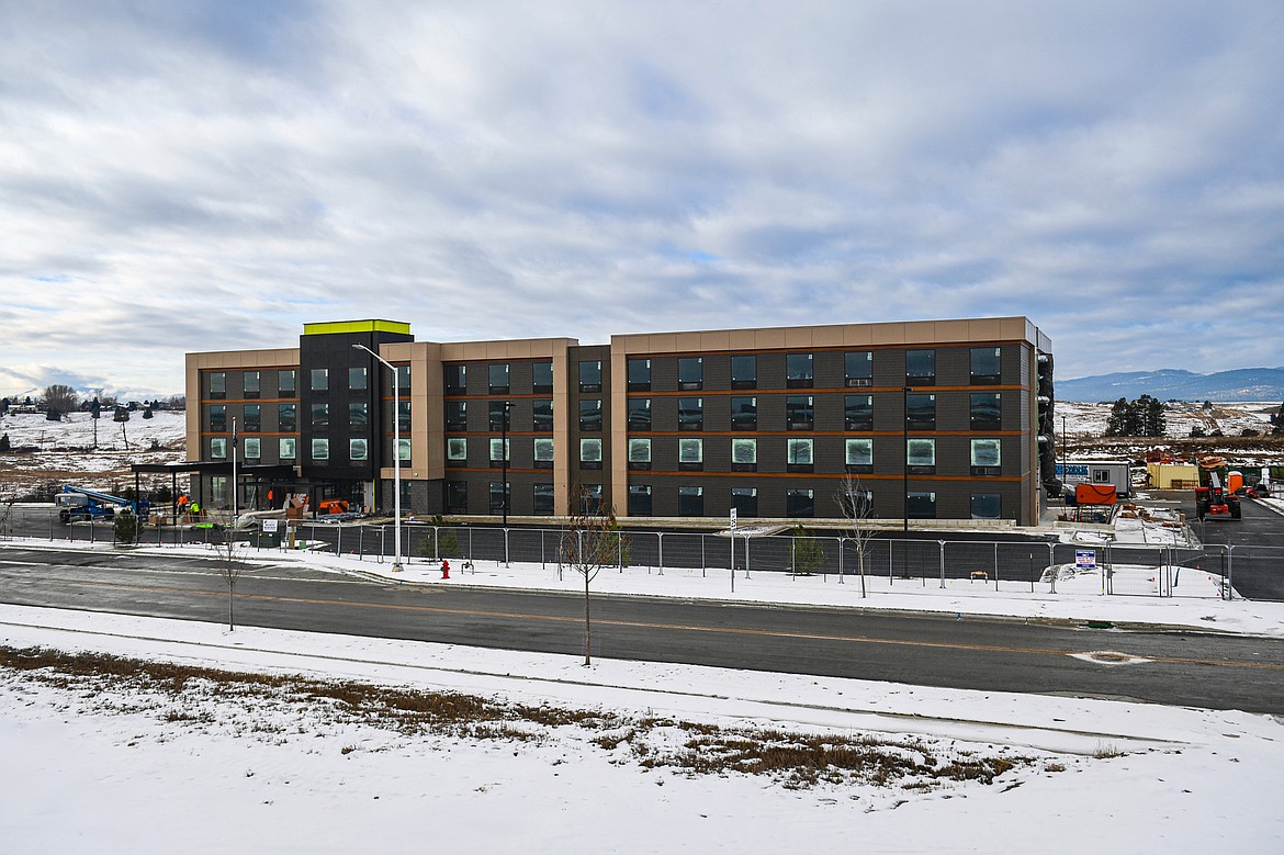 The Home2 Suites by Hilton under construction north of Kalispell on Tuesday, Dec. 17. (Casey Kreider/Daily Inter Lake)