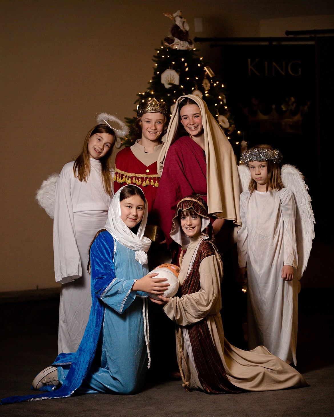 Christ Our Redeemer congregation members are pictured at a rehearsal for an upcoming special Christmas Eve service. Pictured, in the back row, from left, are Annabelle Thomson, Nolan Tuohy, Iona Tuohy and Rebecca Thomson. Pictured in the front row, from left, are Brielle Cunningham and Lochlan Tuohy.