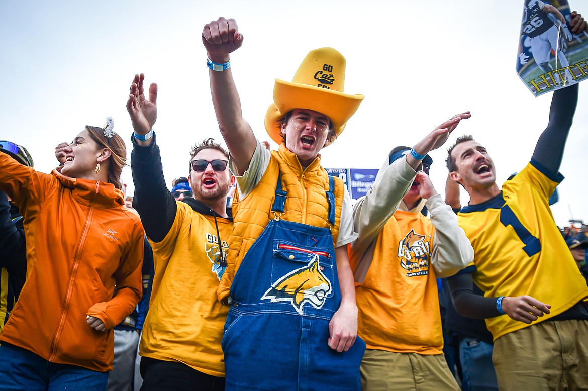 Montana State fans cheer on the Bobcats during an FCS semifinal game against South Dakota at Bobcat Stadium on Saturday, Dec. 21. (Casey Kreider/Daily Inter Lake)