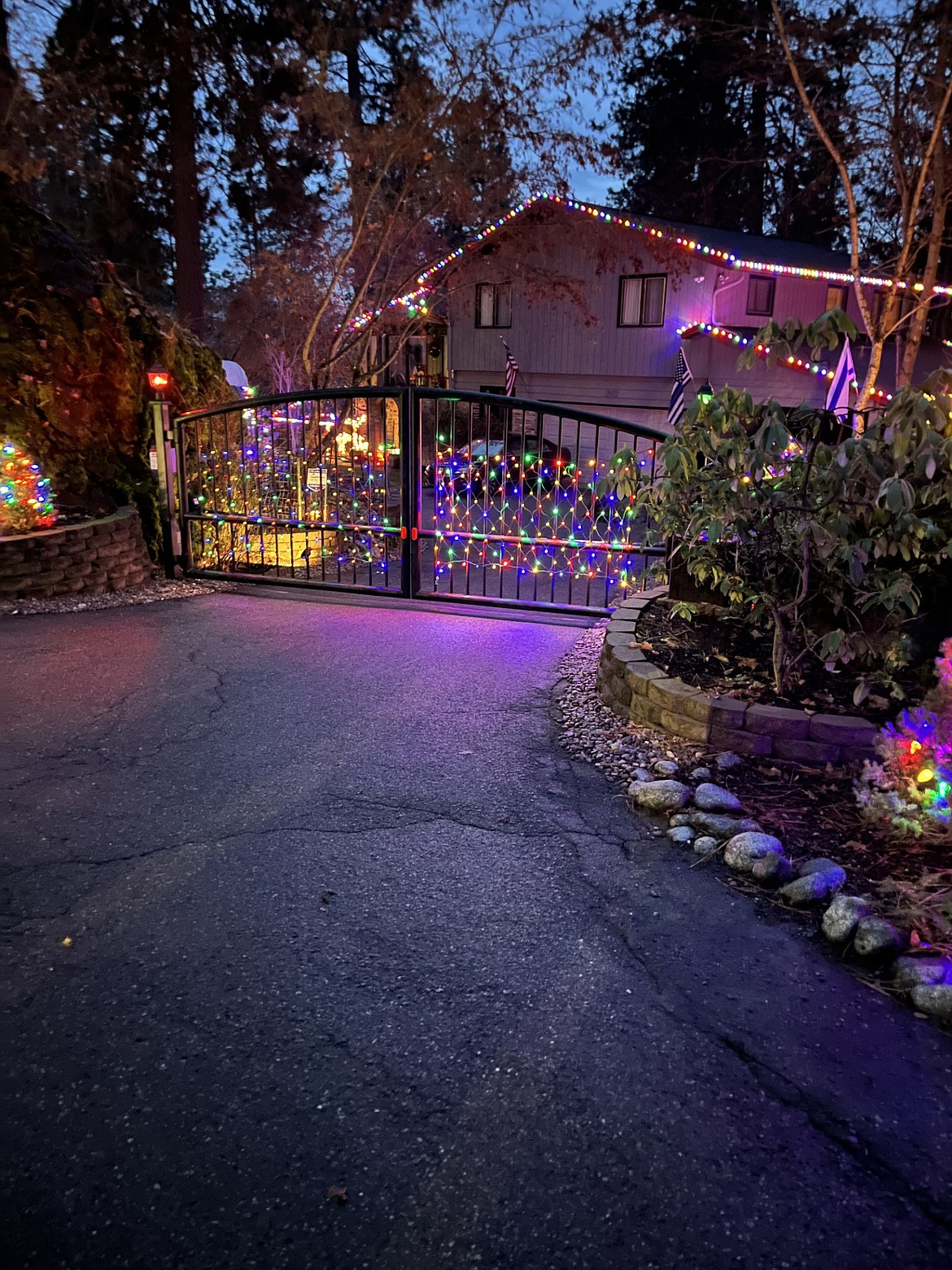 This Crestline Drive home in Coeur d'Alene features a dazzling array of lights. From Stephany Manning, Coeur d'Alene