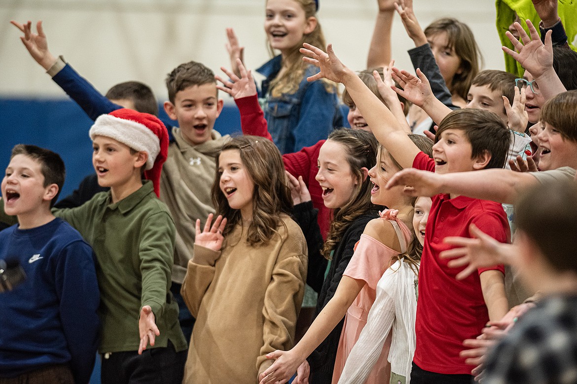 The sixth grade choir wraps up their Christmas performance Tuesday, Dec. 17. (Avery Howe/Bigfork Eagle)