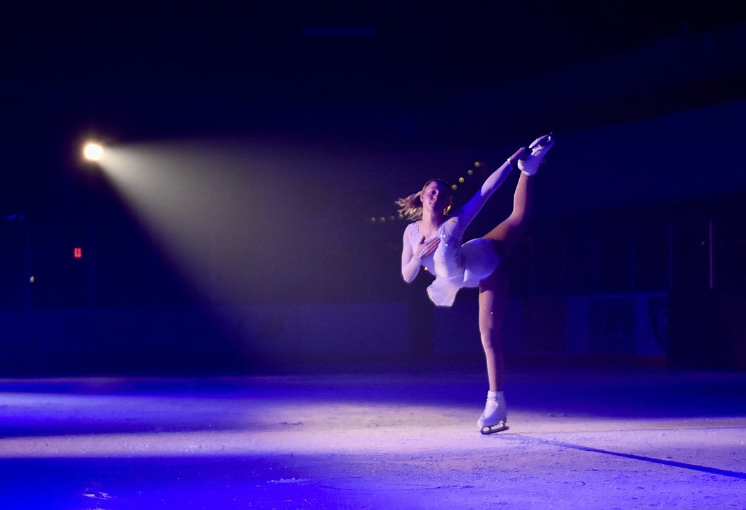 Emma Marlowe with a perfect spin at Glacier Skate Academy's Wonderland On Ice show Saturday, Dec. 21 at Stumptown Ice Den in Whitefish. (Matt Baldwin/Whitefish Pilot)