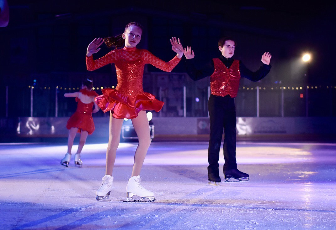 London Taylor and Braxten Quimby at Glacier Skate Academy's Wonderland On Ice show Saturday, Dec. 21 at Stumptown Ice Den in Whitefish. (Matt Baldwin/Whitefish Pilot)