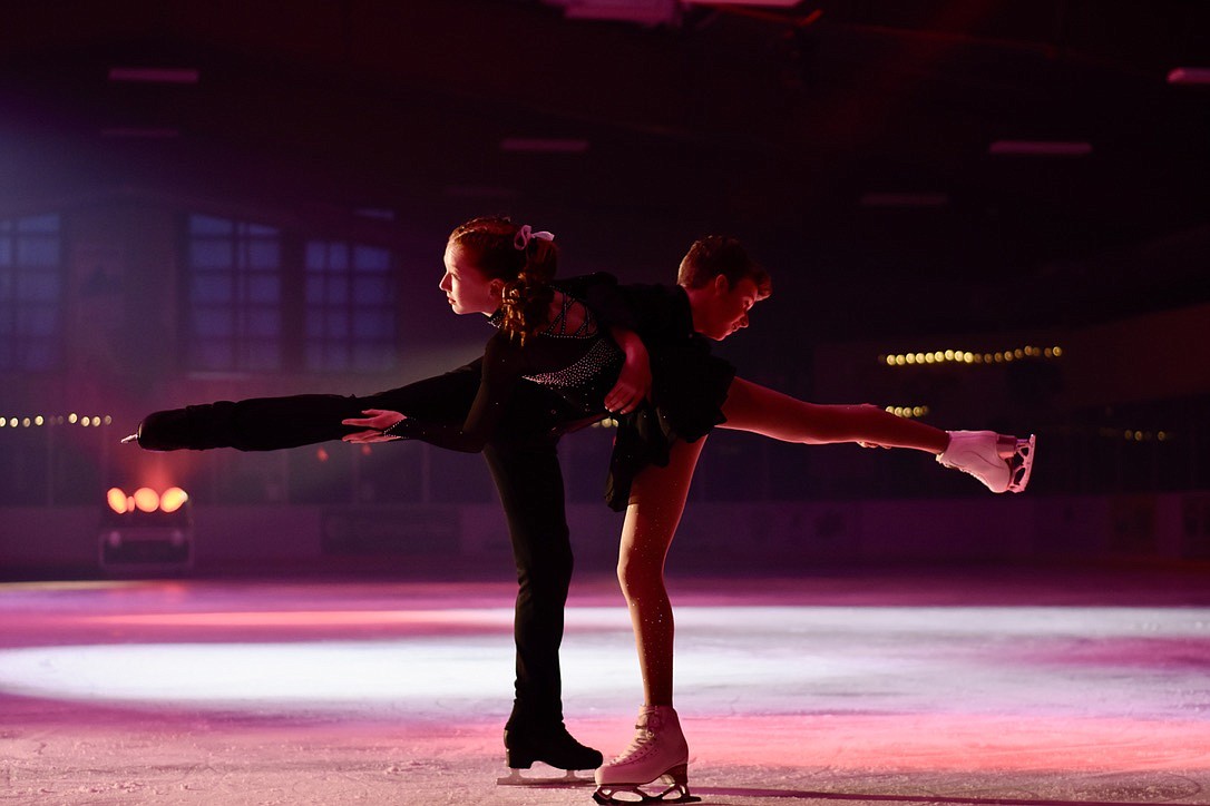 London Taylor and Finn Irwin in synch at Glacier Skate Academy's Wonderland On Ice show Saturday, Dec. 21 at Stumptown Ice Den in Whitefish. (Matt Baldwin/Whitefish Pilot)