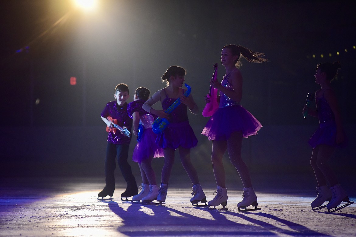 Junior Club skaters take the ice at Glacier Skate Academy's Wonderland On Ice show Saturday, Dec. 21 at Stumptown Ice Den in Whitefish. (Matt Baldwin/Whitefish Pilot)