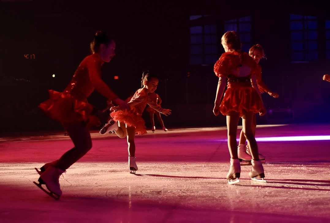 Natalie Chuang does a move during the Star Skate performance at Glacier Skate Academy's Wonderland On Ice show Saturday, Dec. 21 at Stumptown Ice Den in Whitefish. (Matt Baldwin/Whitefish Pilot)