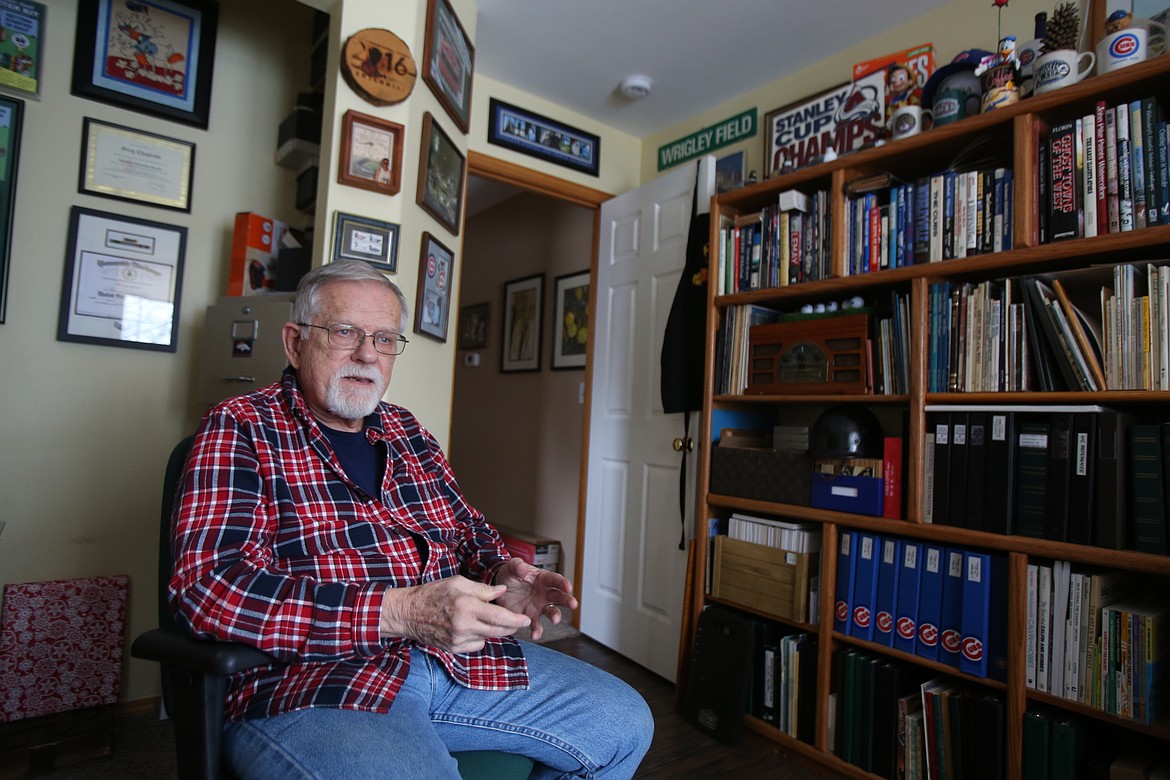 In his Coeur d'Alene home office and studio Dec. 16, Greg Chapleski shares memories from Christmas Eve 1945. He was only 3 when all nine of his uncles returned home from World War II, which Chapleski captured in a short piece he wrote, "A Christmas to Remember, 1945."