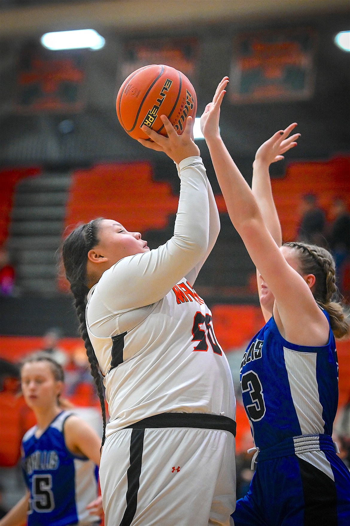 Maiden Neveah Perez goes up for a shot last week against Corvallis last Tuesday. She also posted a career-high 14 points against Laurel last Friday. (Christa Umphrey photo)