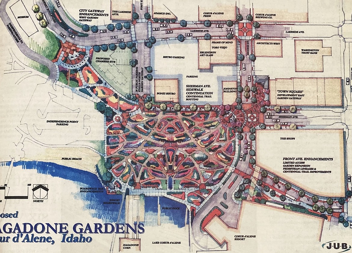 In 2004, a design concept shows the proposed Hagadone Gardens.