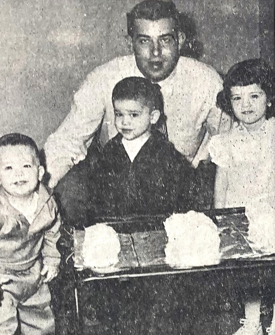 In 1959, Jerold Lee Miles, 28, shares a Dec. 21 birthday with his three children, from left: Bradley, 1, Jerold Lee II, 2, and Shelley, 3.