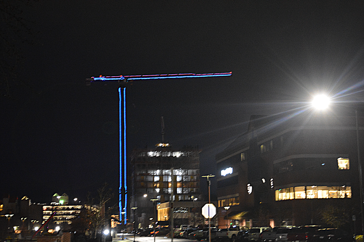 A crane has become a fixture of the downtown Coeur d'Alene skyline as high-rise residencies are built in the downtown area.