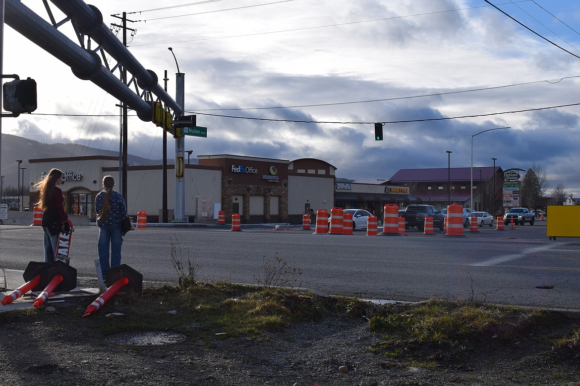 Road work at the intersection of Highway 41 and Mullan Avenue in Post Falls.