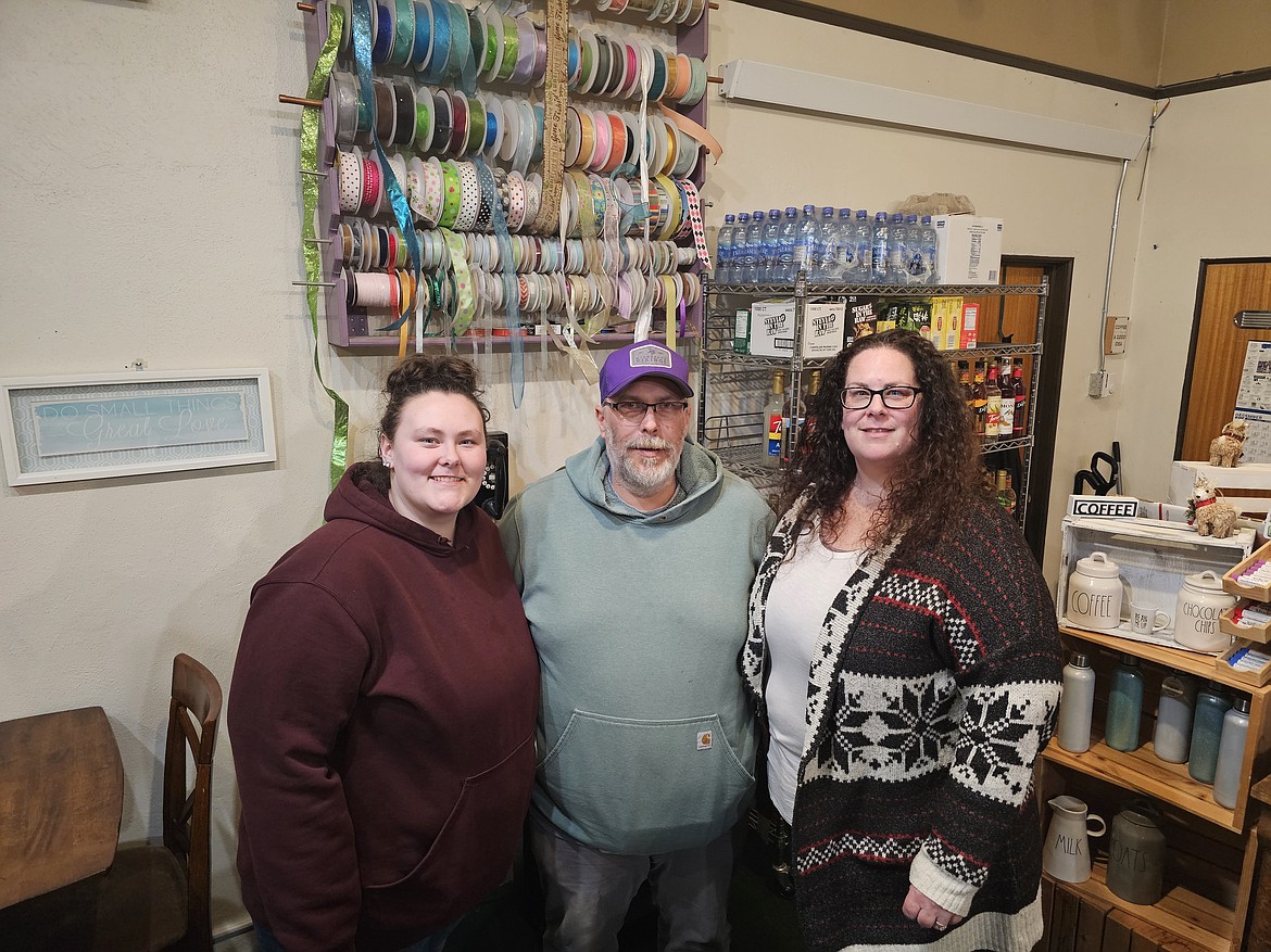 NFB Espresso & Flowers has moved into Jackies Flowers, Gifts & Espresso in the old Superior School. The family business will be run by Hailey Seidel (left) and her parents, Matt and Holly Seidel. The floral department has been enhanced. The home baked goodies and beverage menu has increased all while making an inviting, cozy gathering place for the community that is open 7-days a week. (Photo provided)