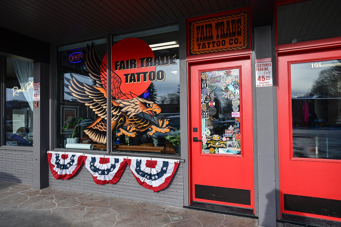 Fair Trade Tatttoo in the Devonshire building in Kalispell on Thursday, Jan. 2. (Casey Kreider/Daily Inter Lake)