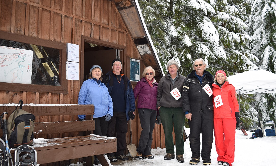 Longtime Panhandle Nordic Club members, from left: Betty Schneider, John Lee, Susan Lee, Don Garringer, Greg Lewis and Mary Ayers.